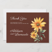 ピーティー・ブラウン・オレンジ・ミントサンフラワーありがとう 招待状 (正面)