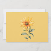 ピーティ茶色のオレンジ色のミントひまわり花RSVP 招待状 (裏面)