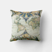 ピーテル・ゴースによる1666年の古地図 クッション (裏面)