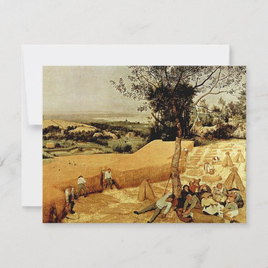 ピーテル・ブリューゲルの『穀物刈り』（1565） 招待状 (正面)