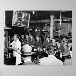 ピートのランチカウンター、1950年。ヴィンテージ写真 ポスター