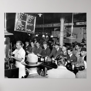 ピートのランチカウンター、1950年。ヴィンテージ写真 ポスター
