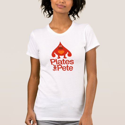 ピートのTシャツのための女性のプレート Tシャツ (正面)