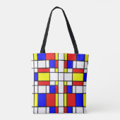 ピートモンドリアンアートスタイルカラフル トートバッグ (裏面)