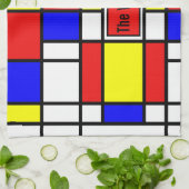 ピートモンドリアンアートスタイルブモダンライトカラフル キッチンタオル (折り畳み)