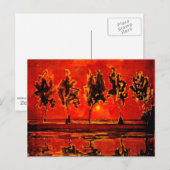 ピートモンドリアンアート、Trees by the Geine at Moonrise ポストカード (正面/裏面)