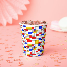 ピートモンドリアンスタイル抽象芸術アートコーヒーマグ紙 紙コップ