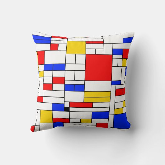 ピートモンドリアンスタイル抽象芸術アート クッション (裏面)