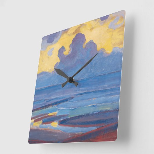 ピートモンドリアンバイザシーファウン絵画ズ スクエア壁時計 (傾斜)