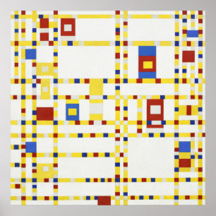 ピートモンドリアンブロードウェイブギーウギー有名絵を描 ポスター