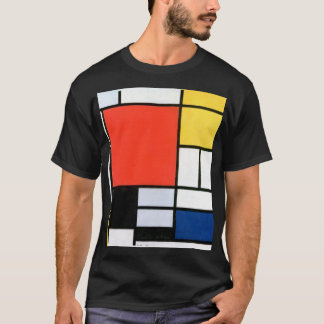 ピートモンドリアン組成物レッドイエローブルーブラック Tシャツ