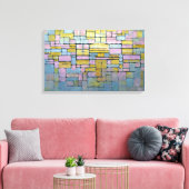 ピートモンドリアン組成物No V キャンバスプリント (インサイチュ (リビング))