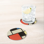 ピートモンドリアン組成絵画抽象芸術 ラウンドペーパーコースター (インサイチュ)