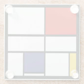 ピートモンドリアン、コンポジションC ガラスコースター (裏面)