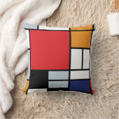 ピートモンドリアン – 大きな赤の飛行機を持つコンポジション クッション (ブランケット)