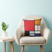 ピートモンドリアン – 大きな赤の飛行機を持つコンポジション クッション (椅子)