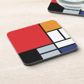 ピートモンドリアン – 大きな赤の飛行機を持つコンポジション コースター (左側)