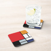 ピートモンドリアン – 大きな赤の飛行機を持つコンポジション コースター (右側)