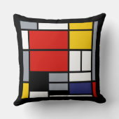 ピートモンドリアン、大きな赤の飛行機を持つ組成物 クッション (裏面)