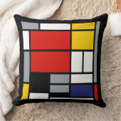 ピートモンドリアン、大きな赤の飛行機を持つ組成物 クッション (ブランケット)