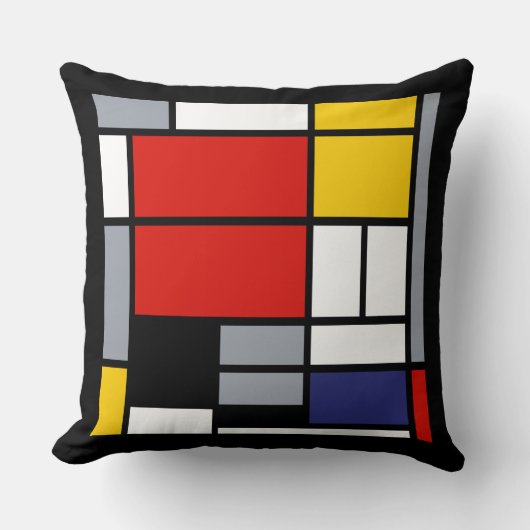 ピートモンドリアン、大きな赤の飛行機を持つ組成物 クッション (正面)