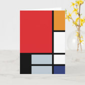 ピートモンドリアン-大きな赤の飛行機 カード (黄色い花)