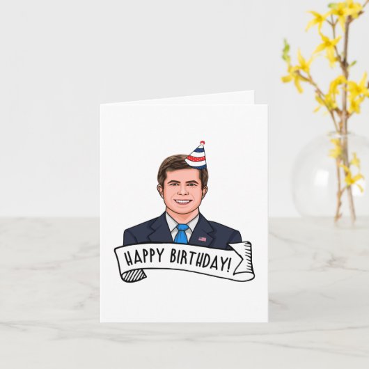 ピート市長のお誕生日おめでとうございます カード (黄色い花)