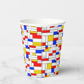 ピート・モンドリアン風抽象芸術コーヒーマグカップ用紙 紙コップ (右)