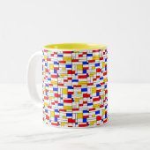 ピート・モンドリアン風抽象芸術コーヒーマグ ツートーンマグカップ (正面左)