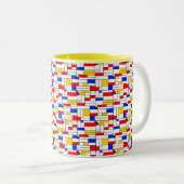 ピート・モンドリアン風抽象芸術コーヒーマグ ツートーンマグカップ (正面右)