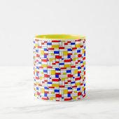ピート・モンドリアン風抽象芸術コーヒーマグ ツートーンマグカップ (中央)