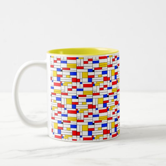 ピート・モンドリアン風抽象芸術コーヒーマグ ツートーンマグカップ (左)