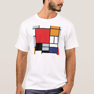 ピート・モンドリアン - 大きな赤い平面のある構成 Tシャツ