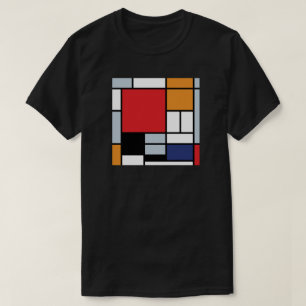 ピート・モンドリアン - 大きな赤い平面のある構成 Tシャツ