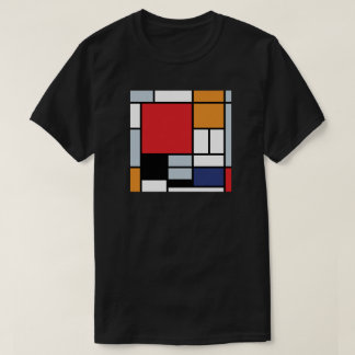 ピート・モンドリアン - 大きな赤い平面のある構成 Tシャツ