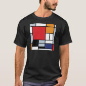 ピート・モンドリアン - 大きな赤い平面のある構成 Tシャツ (正面)