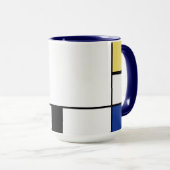ピート・モンドリアン - 幾何学的抽象画 マグカップ (正面右)