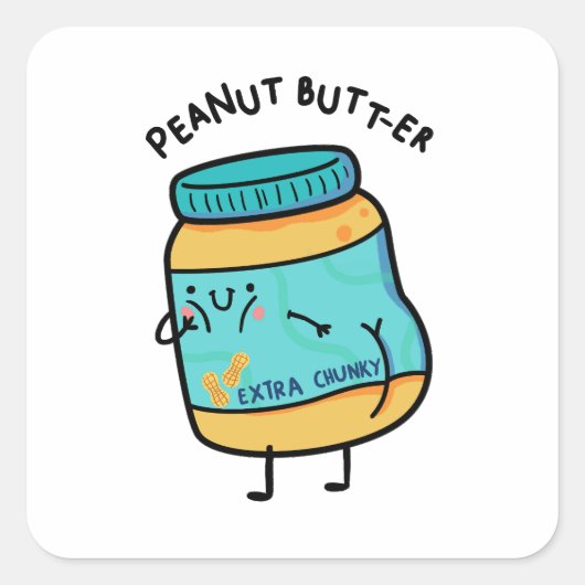 ピーナッツお尻ーPeanut Punステッカー スクエアシール (正面)