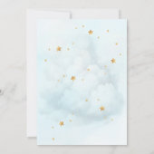 ピーナッツかわいい象の水色男の赤ちゃんシャワー 招待状 (裏面)