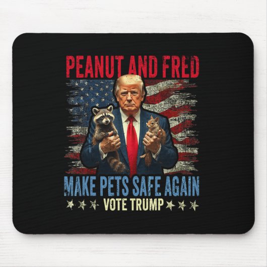 ピーナッツとフレッド再びペットを安全にするトランプ2024 マウスパッド (正面)