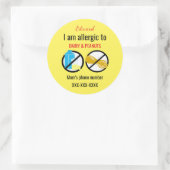 ピーナッツと乳製品の子供にアレルギーパーソナライズされた ラウンドシール (バッグ)