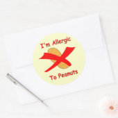 ピーナッツにアレルギー黄色 ラウンドシール (封筒)