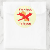 ピーナッツにアレルギー黄色 ラウンドシール (バッグ)