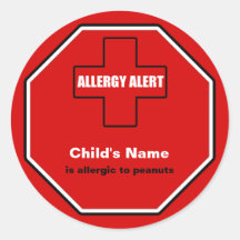 ピーナッツのアレルギー医療警告カスタムSmlステッカー