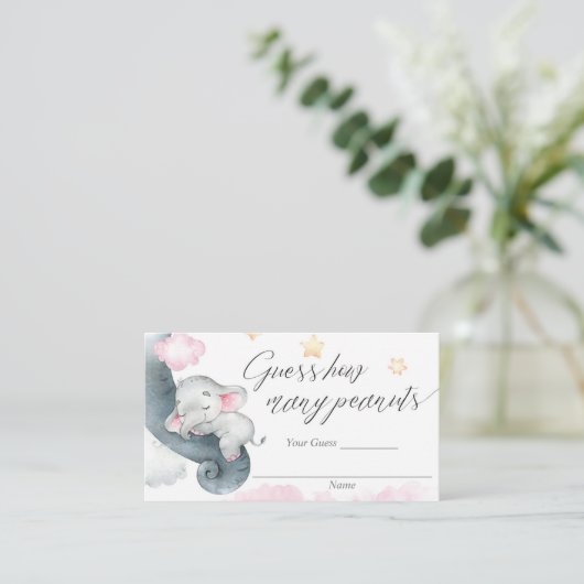 ピーナッツのカードが赤ちゃんシャワーを挿入する数を推測 エンクロージャーカード (スタンド正面)