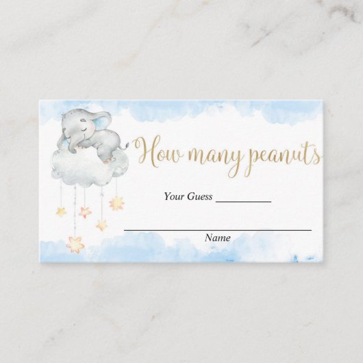 ピーナッツのカードが赤ちゃんシャワーを挿入する数を推測 エンクロージャーカード (正面)