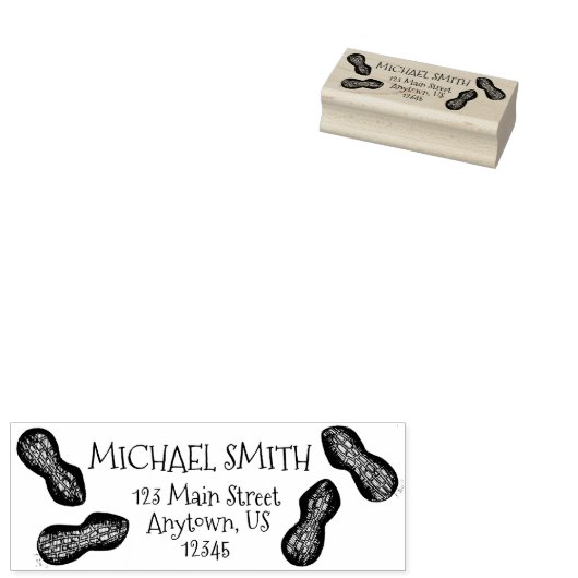 ピーナッツのナッツのスナック食品のナッツのアドレス ラバースタンプ (押印)