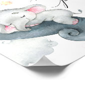 ピーナッツのママのベビーゾウのピンクの白の数 ポスター (角)