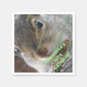 ピーナッツの可愛いリスハッピーバースデー スタンダードカクテルナプキン (正面)