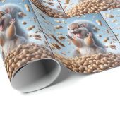 ピーナッツの山の幸せなリス ラッピングペーパー (ロールコーナー)